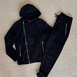 Hugo Boss Black Hooded Tracksuit with Zipper Details